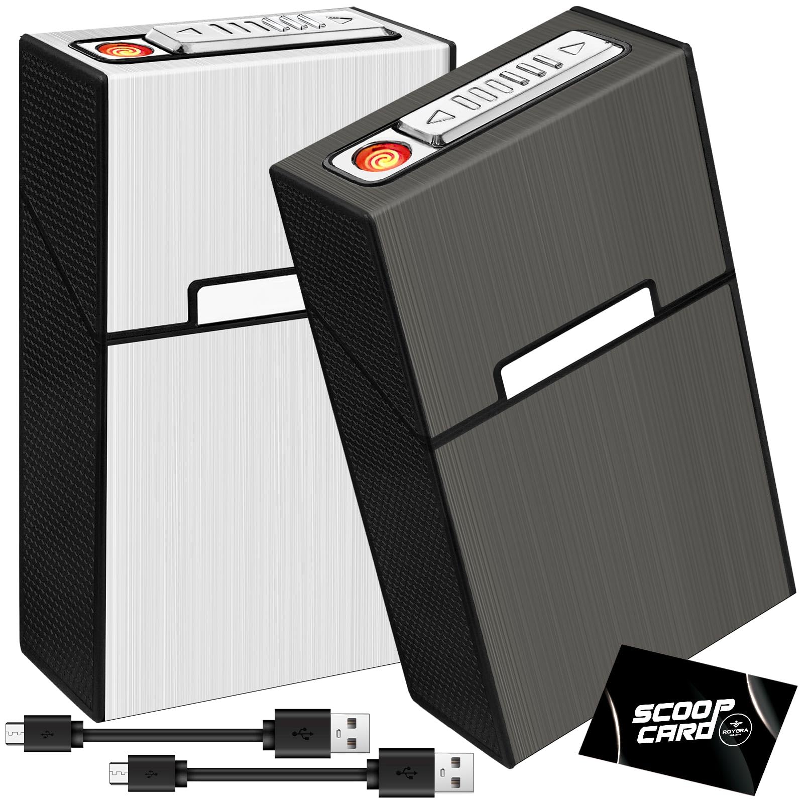 Amazon.com: roygra Cigarette Case with Lighter (2 Pack), 85mm King